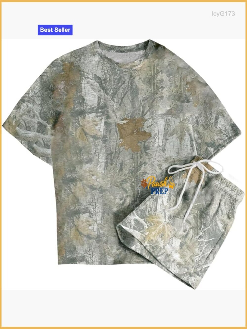 Women's Short Sleeve Camo 2 Piece Outfit Sets Drawstring Shorts Streetwear